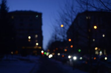 Şehir gece ışıklarının bulanık arkaplanı