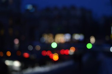 Şehir gece ışıklarının bulanık arkaplanı