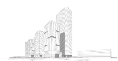 soyut mimari duvar kağıdı yüksek bina bölgesi tasarımı, dijital konsept arkaplan