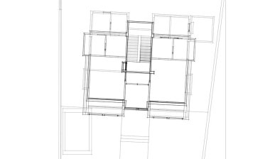 Ev Binası Mimari Çizim İllüstrasyon
