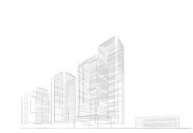 soyut mimari duvar kağıdı yüksek bina bölgesi tasarımı, dijital konsept arkaplan