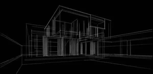 House building architectural drawing illustration