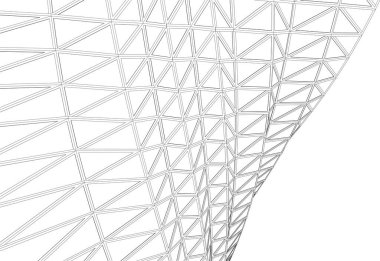  Gelecek perspektifi, soyut mimari duvar kağıdı tasarımı, dijital geometrik konsept arkaplan