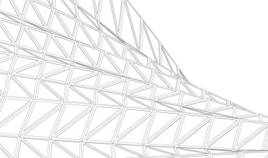  Gelecek perspektifi, soyut mimari duvar kağıdı tasarımı, dijital geometrik konsept arkaplan