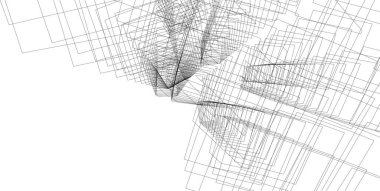  Gelecek perspektifi, soyut mimari duvar kağıdı tasarımı, dijital geometrik konsept arkaplan