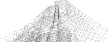  Gelecek perspektifi, soyut mimari duvar kağıdı tasarımı, dijital geometrik konsept arkaplan