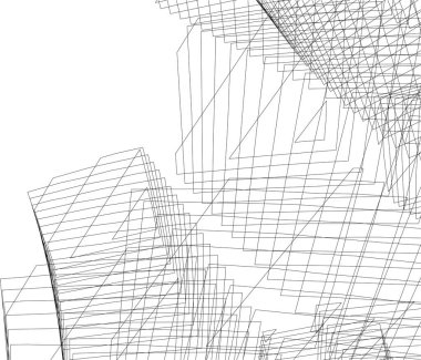  Gelecek perspektifi, soyut mimari duvar kağıdı tasarımı, dijital geometrik konsept arkaplan