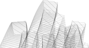  Gelecek perspektifi, soyut mimari duvar kağıdı tasarımı, dijital geometrik konsept arkaplan