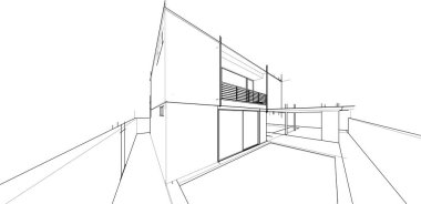 Ev yapımı mimari çizim vektörü illüstrasyonu