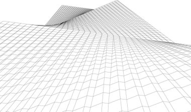  Gelecek perspektifi, soyut mimari duvar kağıdı tasarımı, dijital geometrik konsept arkaplan