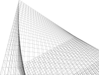  Gelecek perspektifi, soyut mimari duvar kağıdı tasarımı, dijital geometrik konsept arkaplan