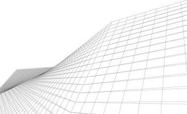  Gelecek perspektifi, soyut mimari duvar kağıdı tasarımı, dijital geometrik konsept arkaplan