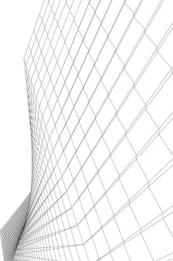  Gelecek perspektifi, soyut mimari duvar kağıdı tasarımı, dijital geometrik konsept arkaplan