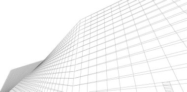  Gelecek perspektifi, soyut mimari duvar kağıdı tasarımı, dijital geometrik konsept arkaplan