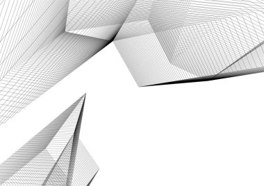  Gelecek perspektifi, soyut mimari duvar kağıdı tasarımı, dijital geometrik konsept arkaplan