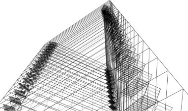  Gelecek perspektifi, soyut mimari duvar kağıdı tasarımı, dijital geometrik konsept arkaplan