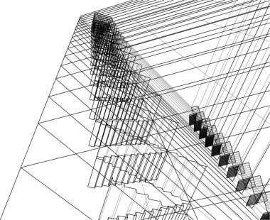  Gelecek perspektifi, soyut mimari duvar kağıdı tasarımı, dijital geometrik konsept arkaplan