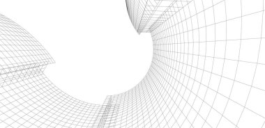  Gelecek perspektifi, soyut mimari duvar kağıdı tasarımı, dijital geometrik konsept arkaplan