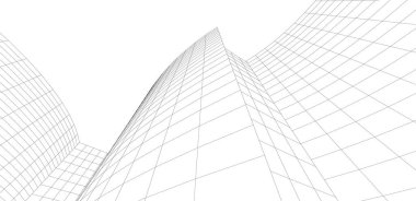  Gelecek perspektifi, soyut mimari duvar kağıdı tasarımı, dijital geometrik konsept arkaplan