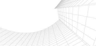  Gelecek perspektifi, soyut mimari duvar kağıdı tasarımı, dijital geometrik konsept arkaplan