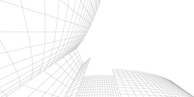  Gelecek perspektifi, soyut mimari duvar kağıdı tasarımı, dijital geometrik konsept arkaplan