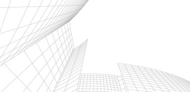  Gelecek perspektifi, soyut mimari duvar kağıdı tasarımı, dijital geometrik konsept arkaplan