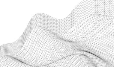 Üç boyutlu beyaz dalga arka planı. vektör illüstrasyonu.