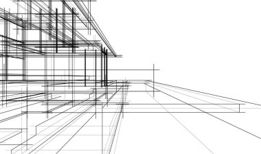 Ev yapımı mimari çizim vektörü illüstrasyonu