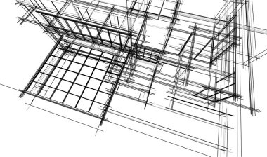Ev yapımı mimari çizim vektörü illüstrasyonu