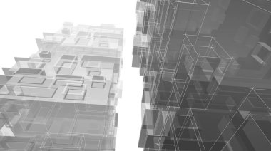 abstract architectural wallpaper high building design, digital concept background