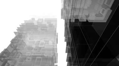 abstract architectural wallpaper high building design, digital concept background