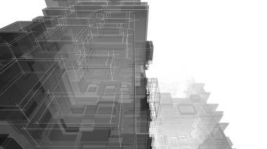 abstract architectural wallpaper high building design, digital concept background