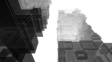 abstract architectural wallpaper high building design, digital concept background