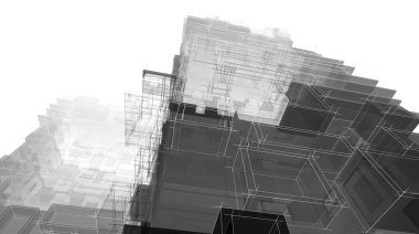 abstract architectural wallpaper high building design, digital concept background