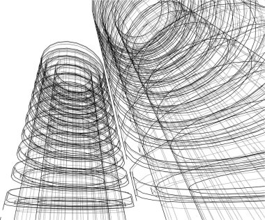 soyut mimari duvar kağıdı gökdelen tasarımı, dijital konsept arkaplan