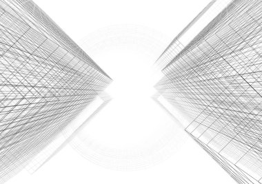 soyut mimari duvar kağıdı gökdelen tasarımı, dijital konsept arkaplan