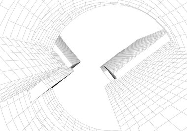 soyut mimari duvar kağıdı gökdelen tasarımı, vektör konsepti arka planı