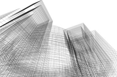 soyut mimari duvar kağıdı gökdelen tasarımı, vektör konsepti arka planı