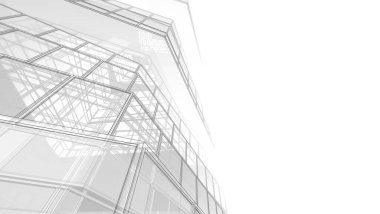 Modern mimari yapı konsepti 3 boyutlu illüstrasyon