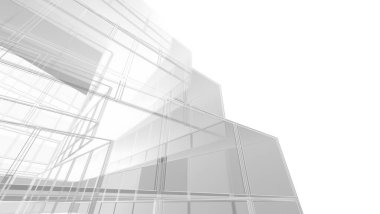 Ev, villa konsepti çizimi 3D illüstrasyon