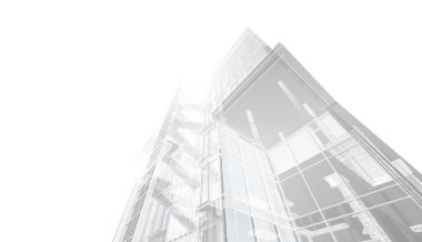 abstract architectural wallpaper high building design, digital concept background