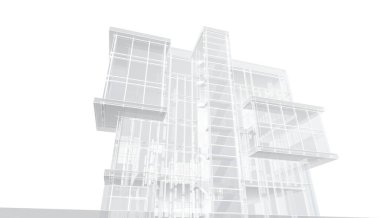 abstract architectural wallpaper high building design, digital concept background