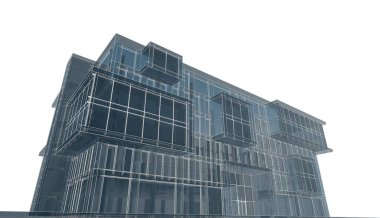 abstract architectural wallpaper high building design, digital concept background