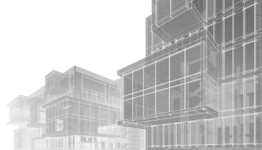 abstract architectural wallpaper high building design, digital concept background