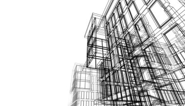 abstract architectural wallpaper high building design, digital concept background