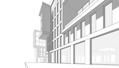 abstract architectural wallpaper high building design, digital concept background