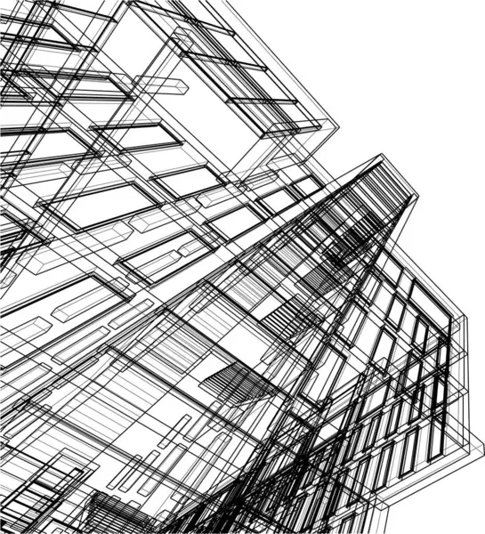 Papier Peint Architectural Abstrait Conception Bâtiment Élevé Illustration Vectorielle Fond — Image vectorielle