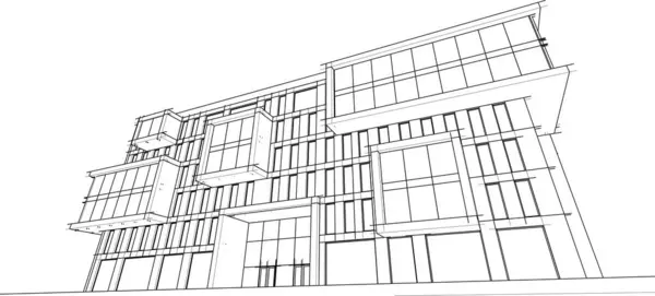 Abstrakte Architektonische Tapete Hohes Gebäude Design Vektorillustration Digitales Konzept Hintergrund — Stockvektor