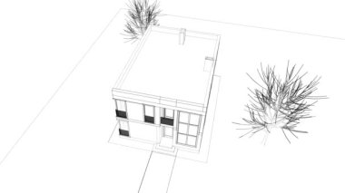 Ev yapımı mimari çizim vektör canlandırması çizimi