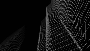 soyut mimari duvar kağıdı gökdelen tasarımı, dijital konsept arkaplan